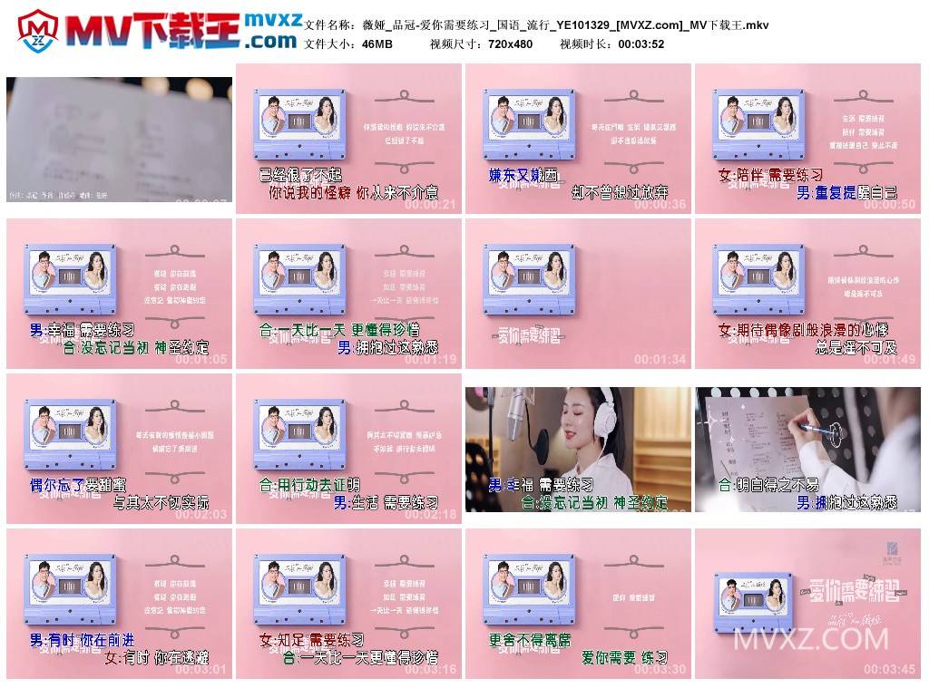 薇娅_品冠-爱你需要练习_国语_流行_YE101329
